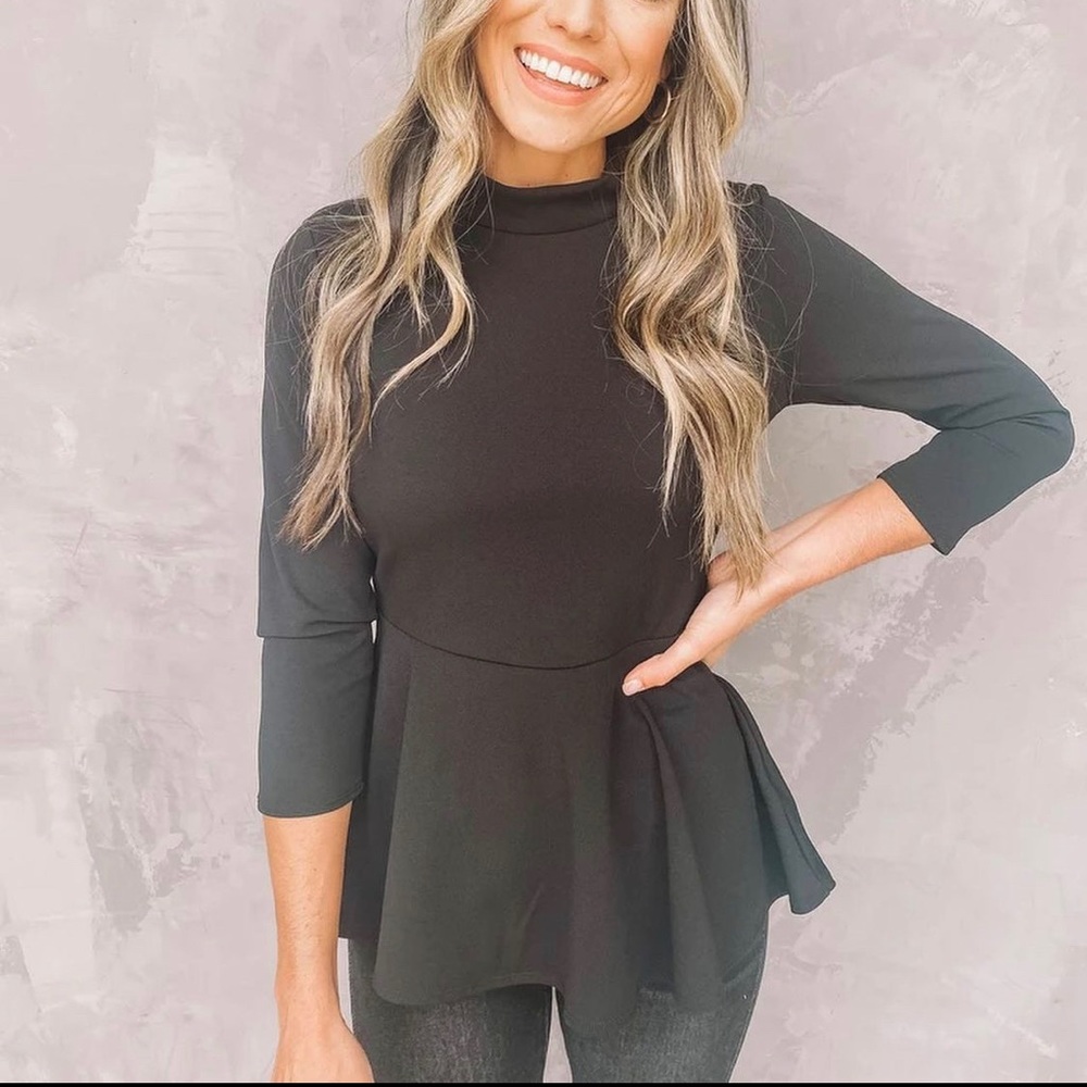 Black Peplum Top size L